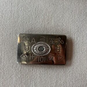 CHAMBERS BELT CO Western Cattle Brand Cowboy Belt buckle Silver Finish